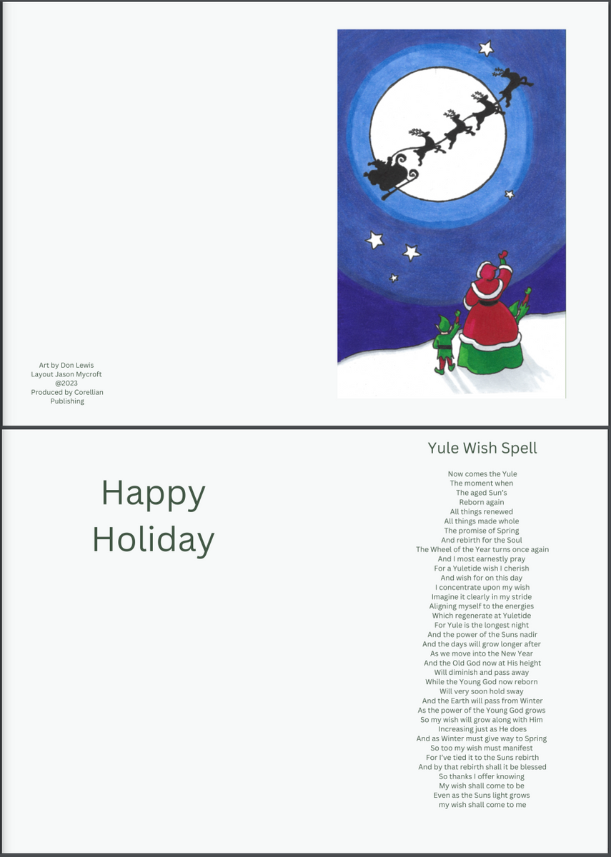 Printable Yule Card - Sleigh – Correllian Publishing