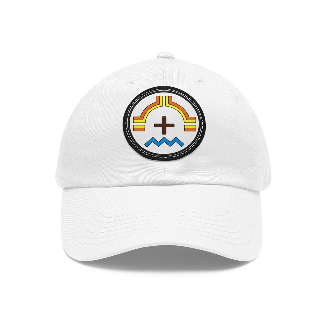 Dad Hat with Leather Patch (Round)